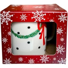 Ecosell Kurdele Puantiyeli Desenli Porselen Kupa