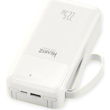 Ecosell H9 20000 Mh Pd 20W ve USB 22.5W Fast Hızlı Şarj Dahili Type C ve Lightning Kablolu Dünya Standartlarına Uygun Polymer Batarya Birebir Amper LCD Göstergeli Powerbank