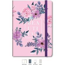 Ecosell Le Çiçekli Defter Kareli Pembe 17X24 cm