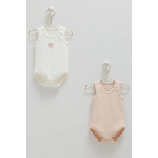 Caramell Basıc Kaşkorse Kolsuz Kız Ikili Body  - Krem - 62-68 cm Krem