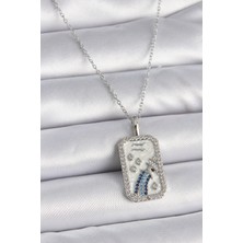 Similar Çelik Gümüş Renk Zincir Kova Burcu Zirkon Taşlı Kadın Kolye - TJ-BKO9447