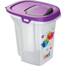 Ecosell 6 Lt Fuşya Mama Saklama Kabı