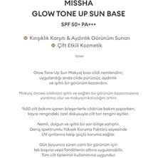 Ecosell Mıssha Pürüzsüz, Aydınlık ve Işıltılı Görünüm Sunan Makyaj Bazı 50 Mililitre Glow Tone Up Sun Base SPF50 Pa