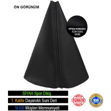 Ruselland Skoda Super B Siyah Deri Özel Yeni Tasarım Siyah Spor Dikiş Vites Körüğü