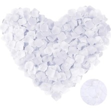 MiraLive Beyaz Renk Gül Yaprağı Şekilli Konfeti 10 Paket 1000 Adet