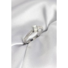 Eco Lounge Zirkon Taşlı Sedefli Gümüş Renk Kadın Yüzük