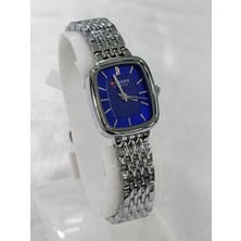 Curren Çelik Kordonlu, Kadranı Lacivert, Dikdörtgen Kasa, Su Geçirmez, 2 Yıl Garantili Kadın Kol Saati