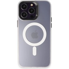 Fuchsia iPhone 15 Pro Max Kılıf Mateks Magneticsafe Kapak - Beyaz