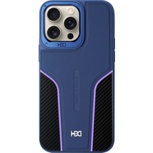 Fuchsia HDD iPhone 16 Pro ile Uyumlu HBC-264 Lambor Karbon Fiber Sport Kapak - Lacivert