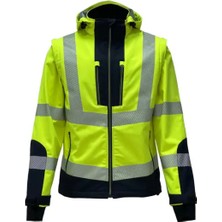 Vizwell Reflektörlü Rıpstop Softshell Kollar Çıkmalı Teknik Mont (VWJK521)