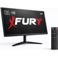 Fury 19" LED Monitör 75Hz 5ms Dahili Hoparlörlü Uzaktan Kumandalı HDMI VGA Geniş Ekran