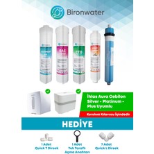 Bironwater Ihlas Aura Cebilon Plus-Silver-Platinum ve Kapalı Kasa  Uyumlu 5'li Aşamalı Filtre Set