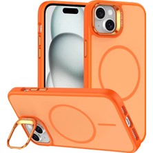 Fuchsia iPhone 14 ile Uyumlu Flexa Magneticsafe Kapak - Turuncu