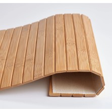 Katlanabilir Koltuk Kenarı Tepsi, Bambu, Bej, 65 cm Uzunluk, 37 cm Genişlik