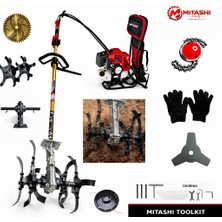 Mitashi Pro 52CC 5.7hp 2 Zamanlı Benzinli Bahçe Çapa Makinesi Toprak Freze Profesyonel Güçlü Motor