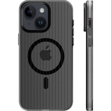 Fuchsia iPhone 15 Line Magneticsafe Kapak - Gri