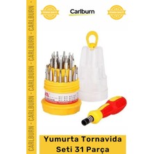Carlburn #yapımarket Hassas Çok Amaçlı Laptop Cep Telefonu Metal Başlıklar Yumurta Tornavida Seti 31 Parça