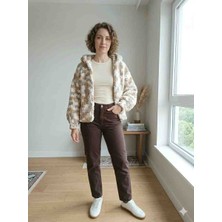 A&D Handmade El Örgüsü Puffy Kapüşonlu Crop Hırka