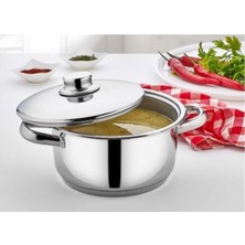 Derin 18 cm Paslanmaz Çelik Tencere, Sağlam ve Şık Mutfak Gereci