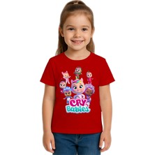 Sedirli Unisex Cry Babies Baskılı Çocuk Tişört Pamuklu Penye Kumaş