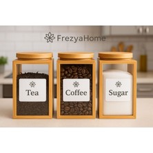 Şeffaf Mıka Cam Baharatlık, 15 Cm, Kahve, Çay ve Şeker Kavanozu