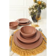 Kahverengi 6 Parça 2 Kişilik Yemek Takımı, Şık ve Zarif Tasarım