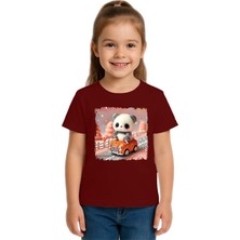 Sedirli Unisex Ayıcık Panda Baskılı Çocuk Tişört Pamuklu Penye Kumaş
