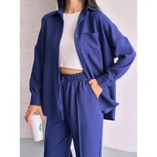 Ella Stylee Gömlek Pantolon Keten Ikili Takım