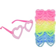 Fosforlu Kalp Model Glow Parti Gözlüğü Karanlıkta Yanan Gözlükler 12 Adet