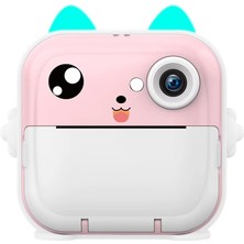 Anlık Termal Yazıcılı Dijital Çocuk Kamerası 2.0 Inc Hd Şipşak Fotoğraf Makinesi AE110 Pemb