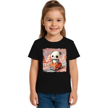 Sedirli Unisex Ayıcık Panda Baskılı Çocuk Tişört Pamuklu Penye Kumaş