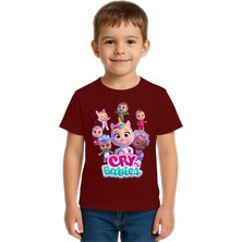Sedirli Unisex Cry Babies Baskılı Çocuk Tişört Pamuklu Penye Kumaş