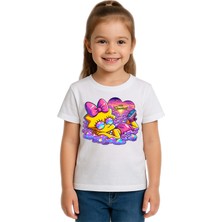 Sedirli Unisex Sımpsons Baskılı Çocuk Tişört Pamuklu Penye Kumaş