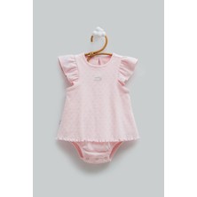 Caramell Hello Gırl Fırfır Detaylı Romper - Pembe - 56-62 cm Pembe