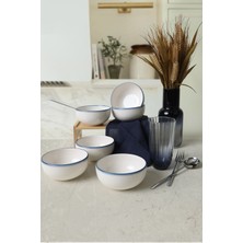 Şık ve Modern 12 cm Bulut Desenli Kase Seti, 6 Adet, Zarif Tasarım