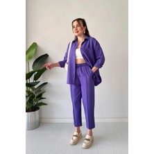 Ella Stylee Gömlek Pantolon Keten Ikili Takım