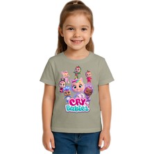 Sedirli Unisex Cry Babies Baskılı Çocuk Tişört Pamuklu Penye Kumaş