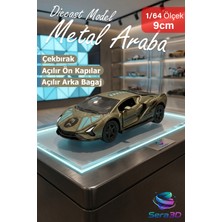 Sera3D 1:64 Ölçek Metal Diecast Çek Bırak Araba - Taktik Yeşil Koleksiyonluk Model