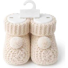 Tiasis Örme Ponponlu Bebek Patik>yenidogan