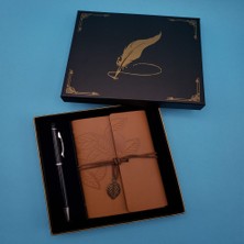 Taba Deri Defter ve Kalem Set
