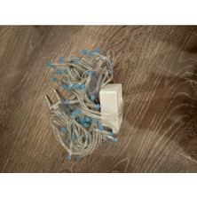 10 M 100 LED Damla Uçlu Mavi Işık Şeffaf Kablo Mz-17-6