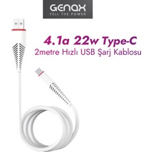 Genax Xiaomi 13 / Redmi Note 14 / Redmi Note 12 Pro / Redmi 11 / Poco X5 / Redmi 10 / 12T / 12S Uyumlu USB Type-C Hızlı Şarj Kablosu 2 Metre
