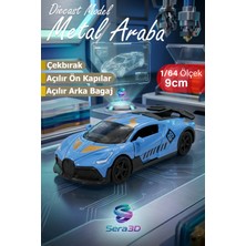 Sera3D Diecast 1:64 Çek Bırak - Spor Yarış Arabası Açılır Kanat Kapı ve Arka Bagajlı