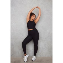 Tusebu Kadın Yüksek Bel Spor Tayt – Esnek, Ter Tutmayan, Toparlayıcı Siyah