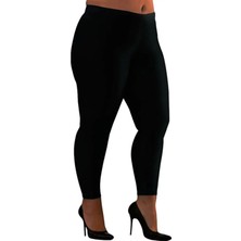 Tusebu Büyük Beden Kadın Siyah Yüksek Bel Toparlayıcı Likralı Tayt