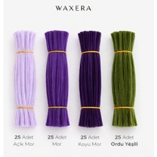 Waxera Mor Renkli Şönil Seti 100 Adet – Açık Mor, Mor, Koyu Mor ve Ordu Yeşili