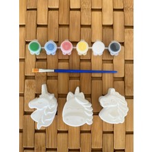 Masalsı Hayvan Taş Boyama Seti | Unicorn At ve Inek Figürleri | Çocuklar Için Eğlenceli Aktivite