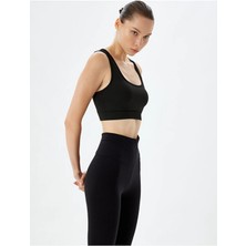 Tusebu Yüksek Bel Kapri Tayt Siyah Ultra Yumuşak Hafif Destek