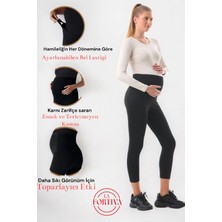 Fit & Fit Tayt Ekstra Yüksek Bel Geniş Kemer Toparlayıcı Sıkılaştırıcı Siyah Çelik Tayt