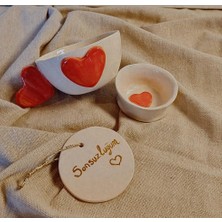 Senseoftouch Kalp Fincan Mug El Yapımı Seramik